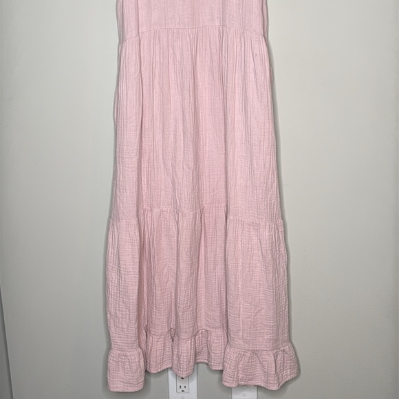 Universal Thread Cotton Ruffle Sleeveless Maxi Dress in Pale Pink Size Large - Picture 3 of 10